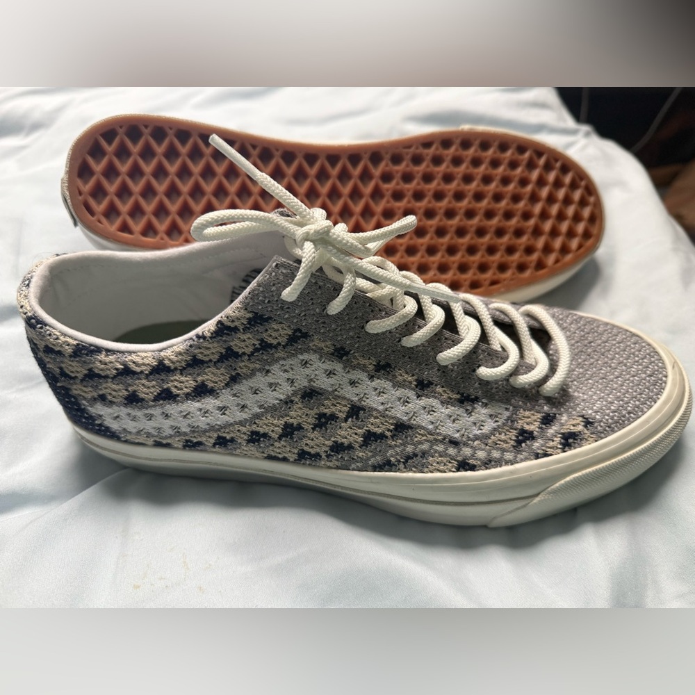Vans Gray and White Patterned Women's Sneakers